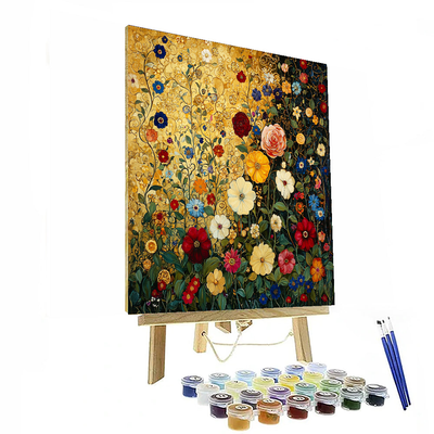 Gustav Klimt Inspired Klimt's Botanical Reverie  Paint By Numbers Art