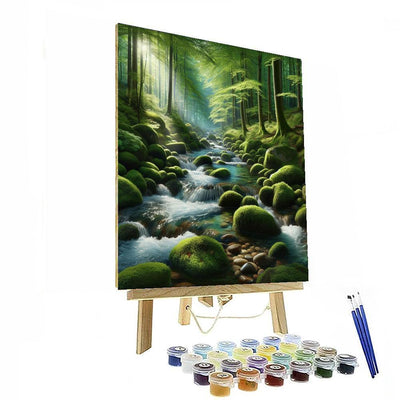 Gentle Woodland Stream Painting Number Kit