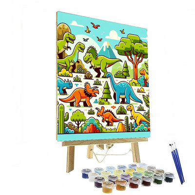 Jurassic Journey With Dinosaurs Painting By Numbers Kit