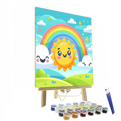 Happy Sun And Friends Paint By Numbers Art