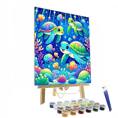 Giggling Sea Turtles Numbered Painting Kits