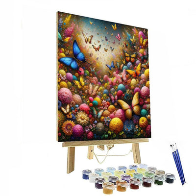 Vibrant Colorful Butterflies Painting Number Kit