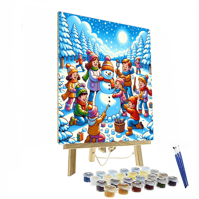 Joyful Snow Day Paint By Numbers Art