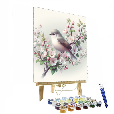 Delicate Bird On A Blossom Numbered Painting Kits