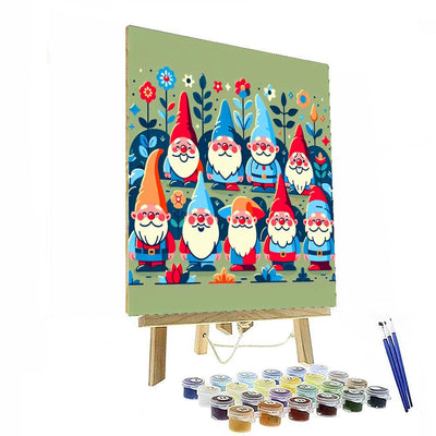 Garden Gnomes' Secret Hideout Paint By Number