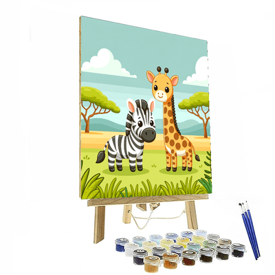 Friendly Safari Animals Paint By Numbers Art