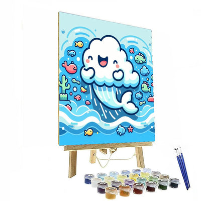 Bubbly Cloud Whale DIY Paint By Numbers