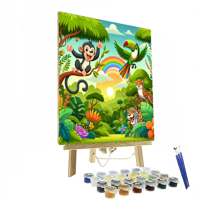 Cheerful Jungle Journey Painting By Numbers Kit