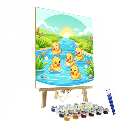 River Journey With Ducklings Numbered Painting Kits