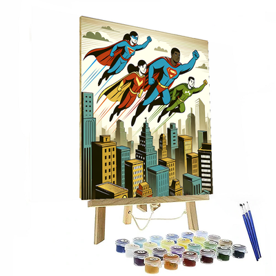 Superhero Rescue Mission DIY Paint By Numbers