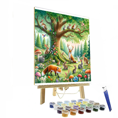 Cheerful Woodland Walk Painting Number Kit