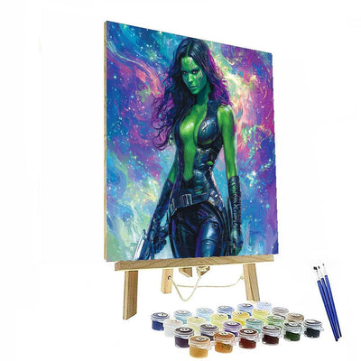 Zoe Saldana: The Resolute Heart Of Gamora Paint By Color