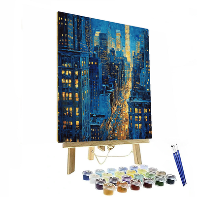 Edward Hopper Inspired Night Over The City  Numbered Painting Kits