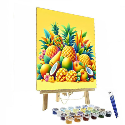 Sunny Tropical Fruit Fiesta Paint By Numbers Art