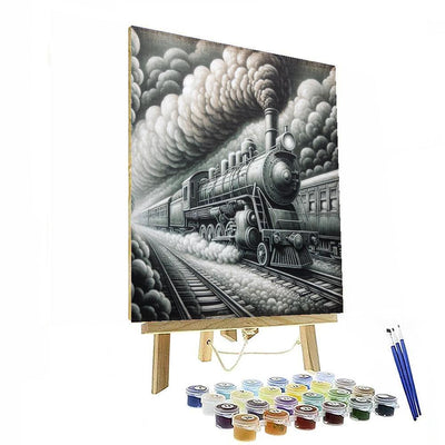 Vintage Steam Train Adventure Painting Number Kit