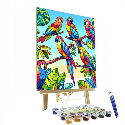 Playful Parrots DIY Paint By Numbers