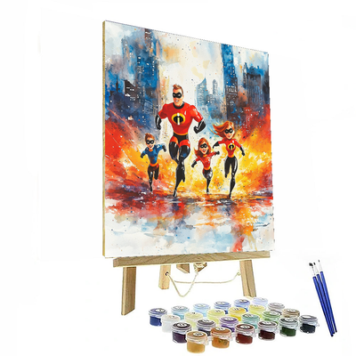 The Incredibles' Superhero Family - Disney Inspired Paint By Numbers Kits