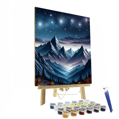 Majestic Starlit Mountains Paint By Color