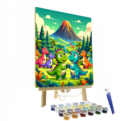 Exciting Dinosaur Adventure Painting By Numbers Kit