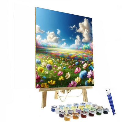 Sunny Flower Field Number Painting