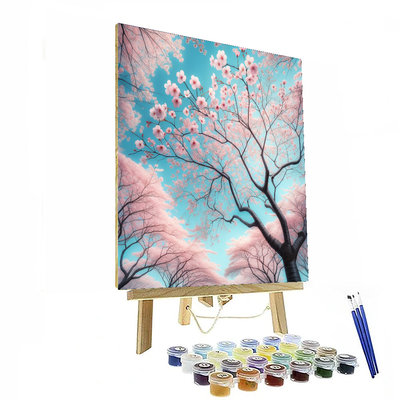 Elegant Cherry Blossoms Number Painting