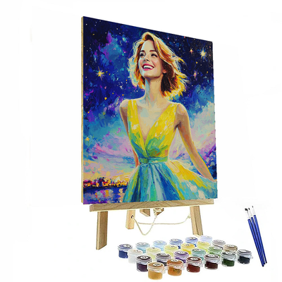 Emma Stone: Illuminating Hearts With Stardust Charm Paint By Numbers Art