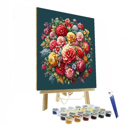 Vivid Floral Burst Number Painting