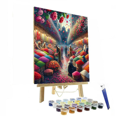 Vivid Flower Market Bazaar Paint By Numbers Kits