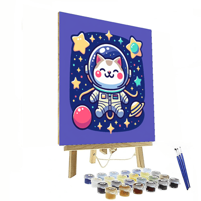 Exploring Astronaut Cat Numbered Painting Kits