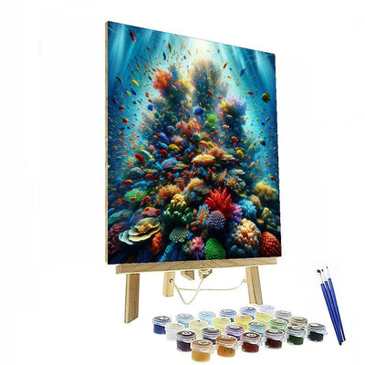 Vibrant Undersea Coral Numbered Painting Kits