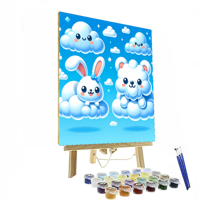 Cuddly Cloud Creatures DIY Paint By Numbers