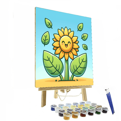 Smiling Sunflower Number Painting