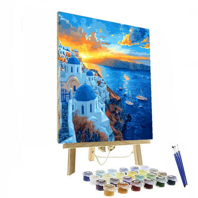 Santorini Caldera DIY Paint By Numbers