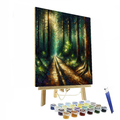 Enigmatic Forest Path Numbered Painting Kits