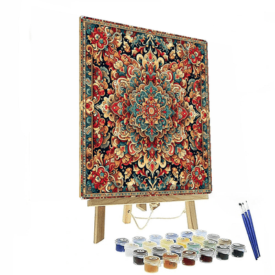 Ornate Persian Rug Design Painting Number Kit