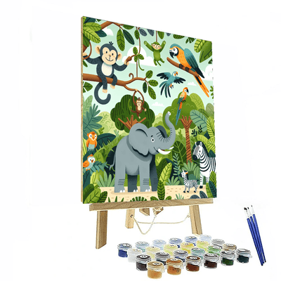 Harmonious Jungle Gathering Number Painting