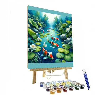 Graceful Koi Pond Paint By Numbers Art