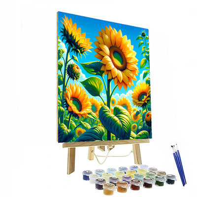 Radiant Sunflower Delight Numbered Painting Kits