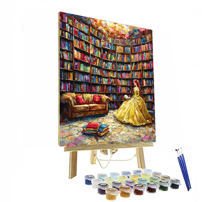 Belle's Library Of Dreams - Disney Inspired Number Painting