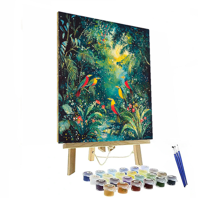 Henri Rousseau Inspired Tropical Bird Paradise  Painting By Numbers Kit