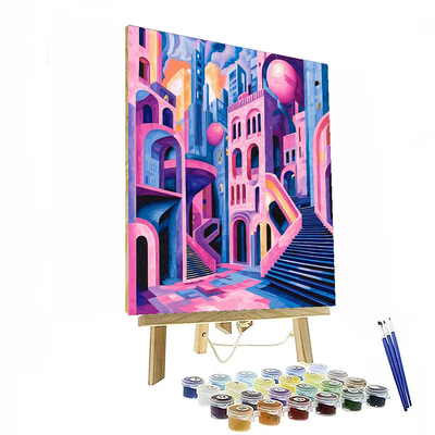 Escher Inspired Surreal Cityscape Dream Paint By Numbers Kits