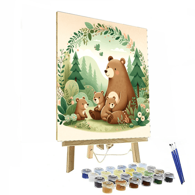 Friendly Animal Family Paint By Numbers Art