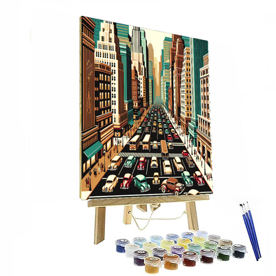 Retro Cityscape DIY Paint By Numbers