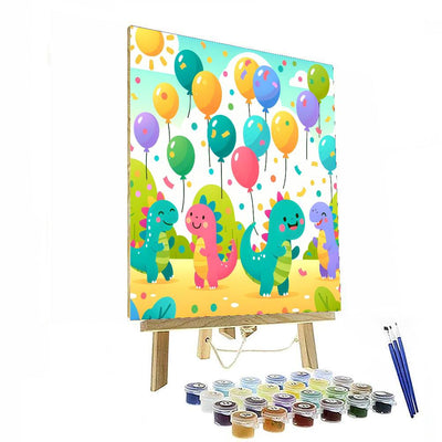 Dancing Dinosaurs Party Paint By Color