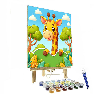 Adventurous Giraffe Number Painting