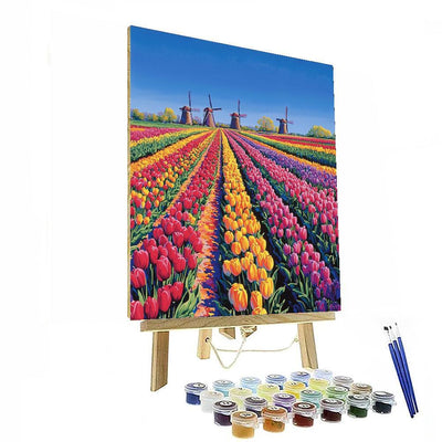 Tulip Fields - Netherlands Paint By Number