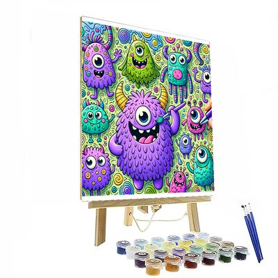 Cute Doodle Monsters Paint By Numbers Kits