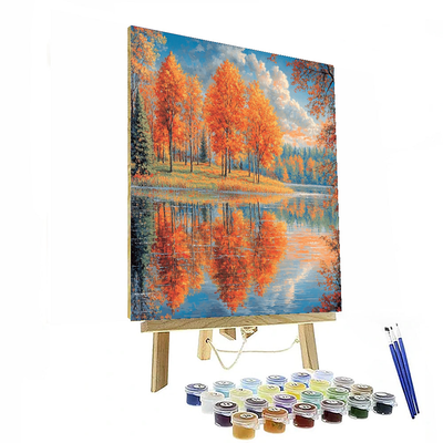 John Constable Inspired Autumn Reflection  Paint By Numbers Art