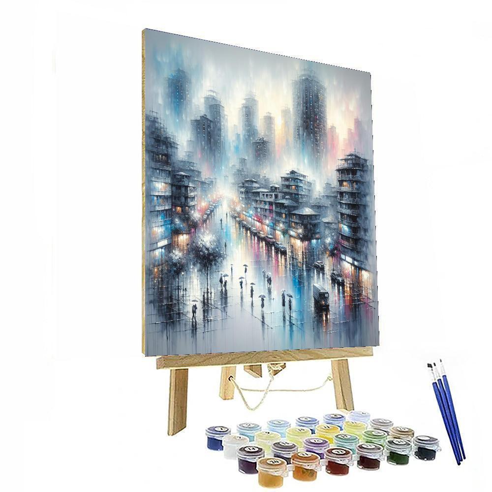 Rainy City Stroll - DIY Painting By Numbers Kit | Artistry Rack