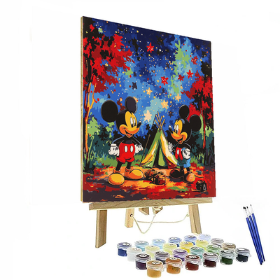 Mickey And Goofy Camping Trip - Disney Inspired Paint By Number